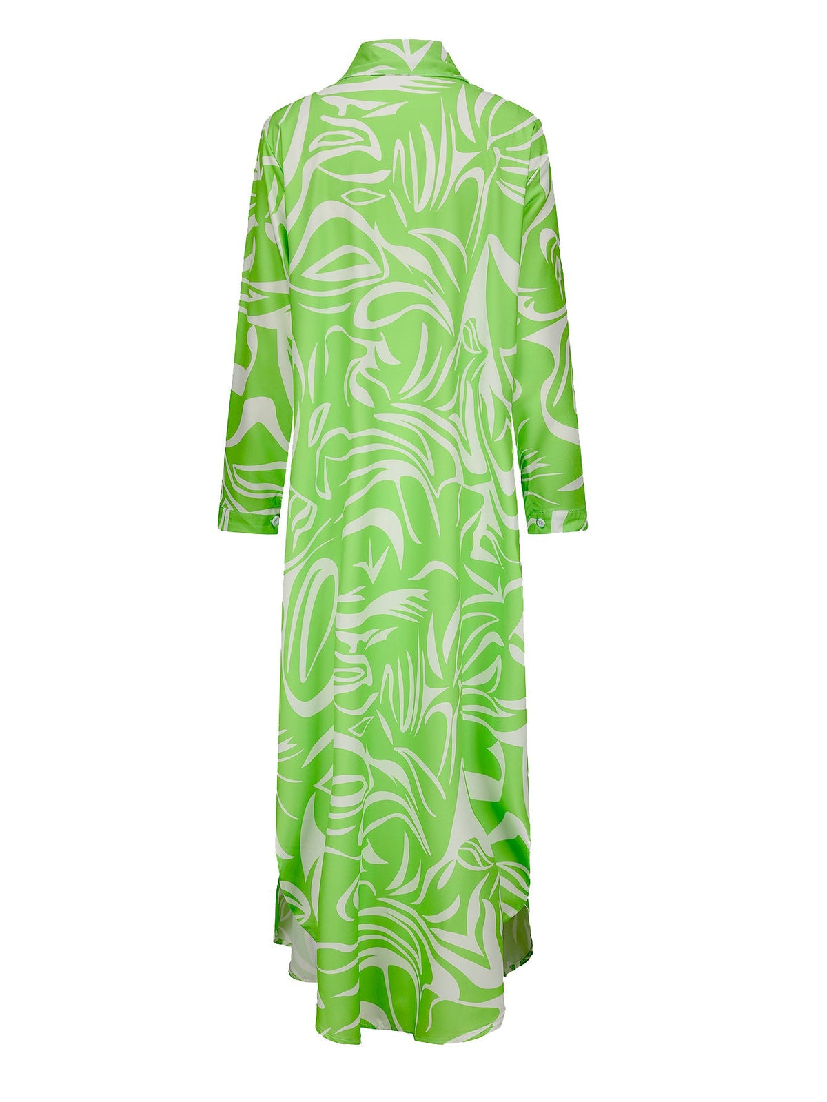 Damen-Langes Hemdblusenkleid, Langarmes Polyester-4