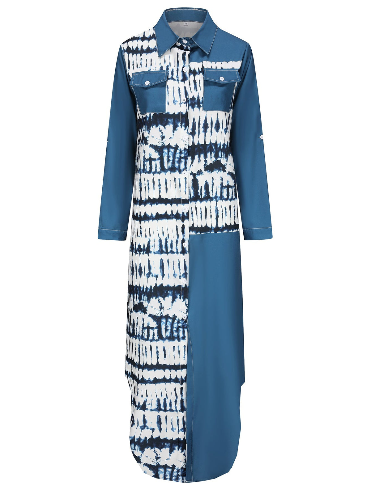 Damenkleid mit Hemdkragen und langen Ärmeln, 100 % Polyester-3
