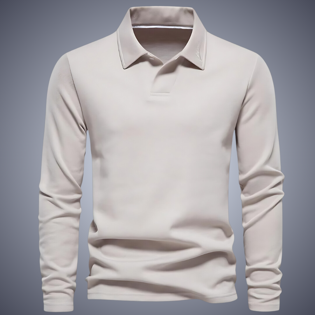 Herren-Freizeitpoloshirt, klassische Baumwolle, lässige Passform-3