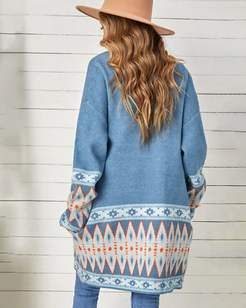 Damenjacke Oversized mit Druck aus Baumwollmischung 3