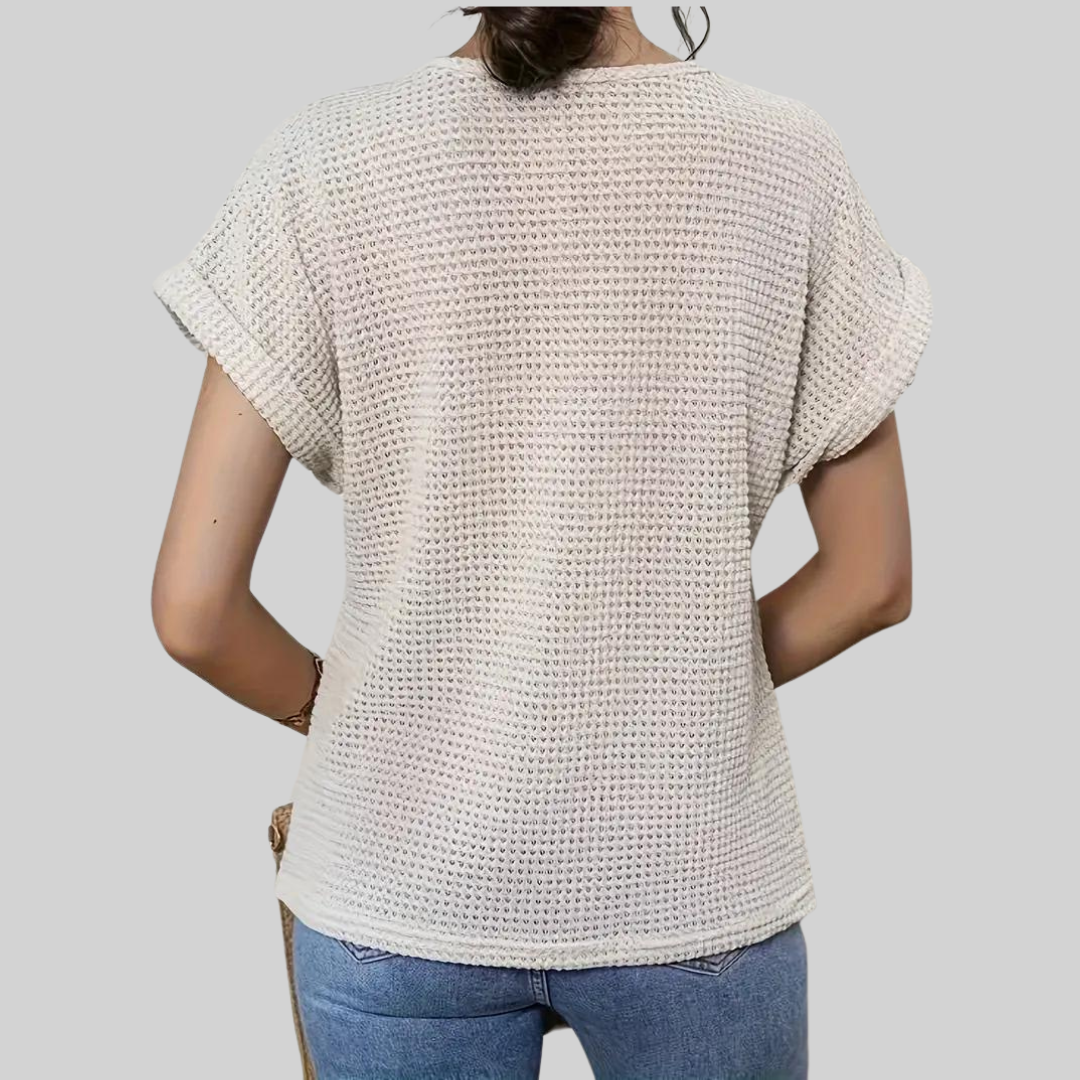 Damen-T-Shirt, kurzärmeliges Casual, Polyester-4