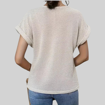 Damen-T-Shirt, kurzärmeliges Casual, Polyester-4