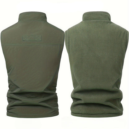 Herren-Westen, wendbar, monochromes Polyester, für Outdoor-Einsatz-6