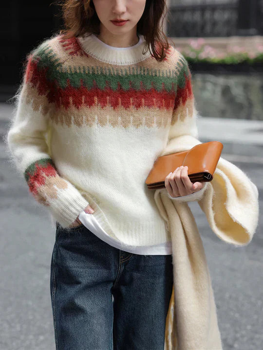 Damen-Strickpullover im Retro-Design aus 100% Acryl 3