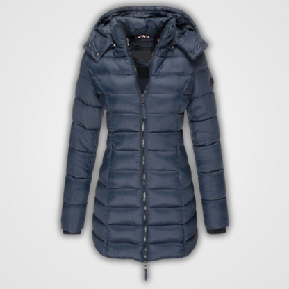 Variant image for Langer Wintermantel Damen Slim Fit Polyester mit Hoher Kragen-31