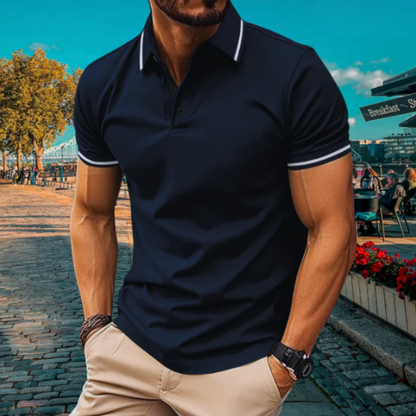 Herren-Poloshirt, klassisches Design, 100% Baumwolle-1