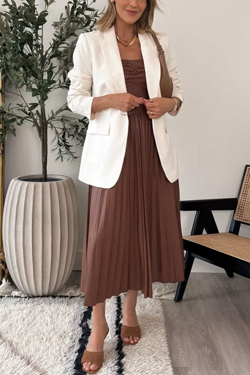 Damen-Midikleid, trägerlos, Kunstleder, schöne Damenkleider-2