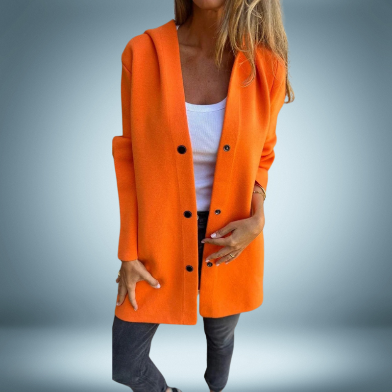 Variant image for Damen-Mantel Lockerer Schnitt mit Kapuze Weiches Material-65