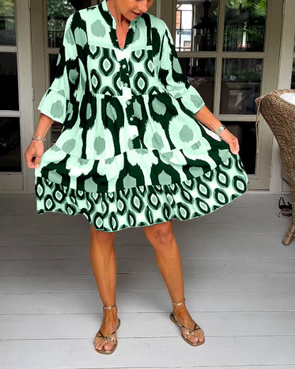 Damen-A-Linien-Midikleid mit Print aus 100 % Polyester-4