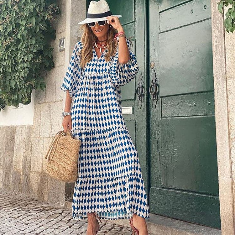 Variantenbild für Damen-Maxikleid mit Print, leichtes Material, für Sommer-Events-7