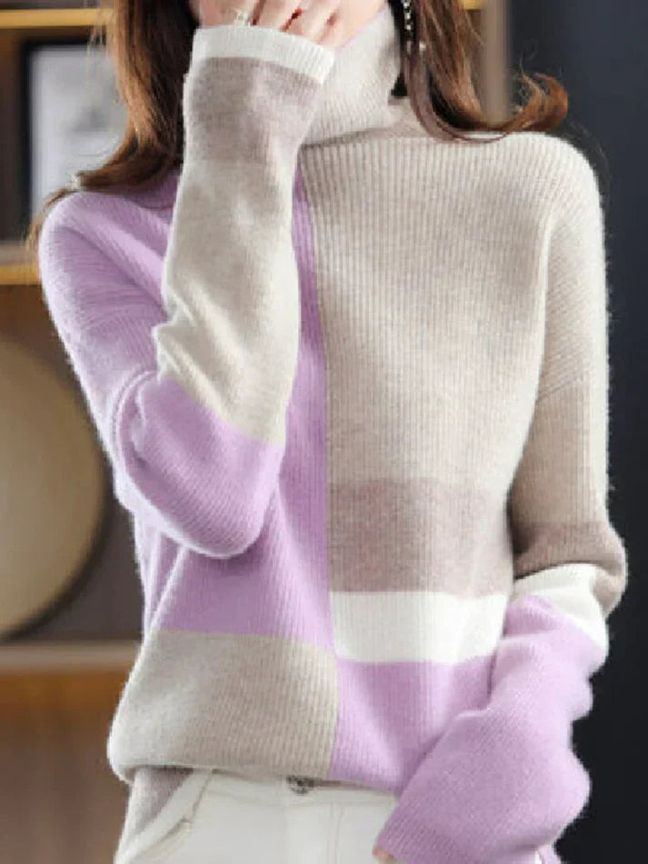 Damen-Rollkragen-Pullover, weicher Stoff-3