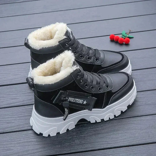 Gefütterte Damen-Winterstiefel, bequemes Gummi, Design, mit Anti-Rutsch, Sohle 1