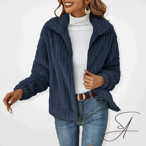 Herbstkardigan für Damen aus Plüsch – lockere Passform, weiches und elegantes Design für kalte Tage 3