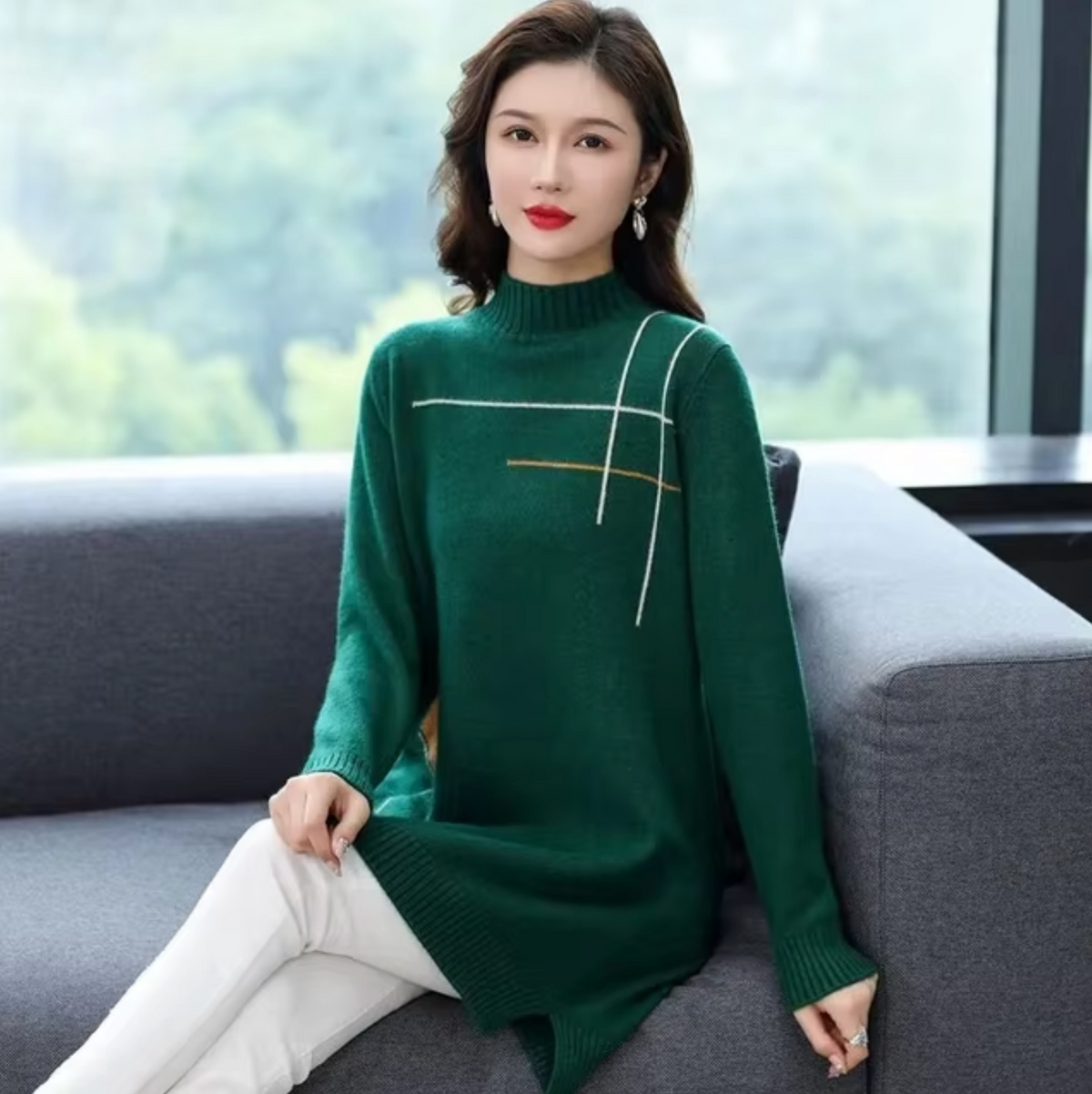 Variant image for Damen-Strickpullover, halblanger Wollmix, weich, lässige Passform-7