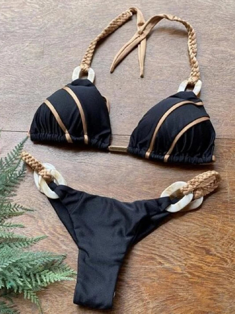 Damen Bikini-Set Trendig und Bequemes Nylon Spandex-2