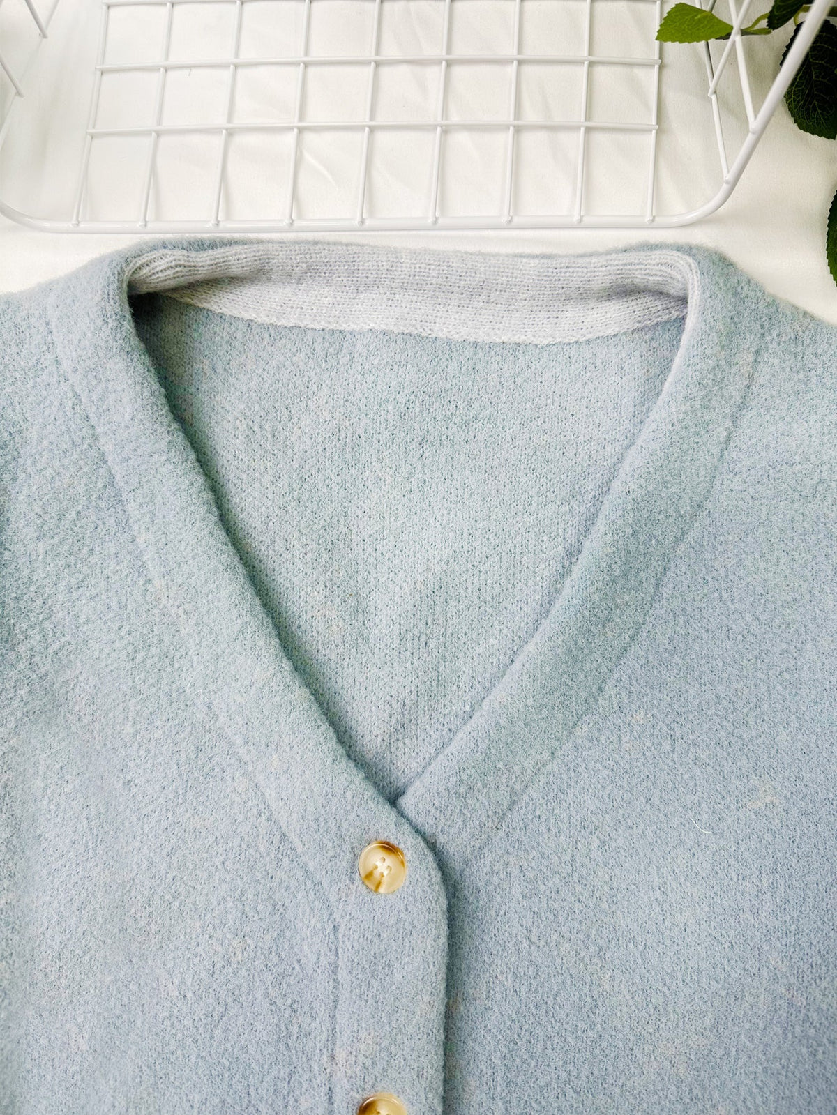 Damenpullover klassisch hellblau weiche Fasermischung-3