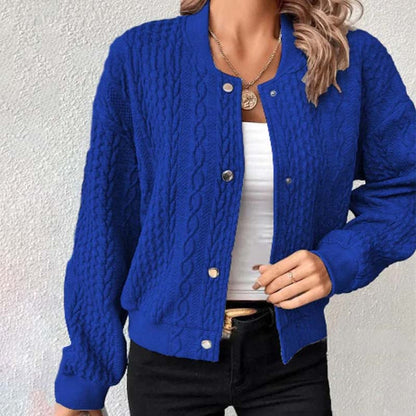Variant image for Lange Strickjacke Damen Strick Polyester und Baumwolle Casual Cardigan-13