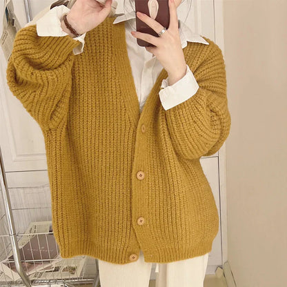 Lange Oversize-Strickjacke für Damen aus Acrylmischung – trendiger Cardigan für Herbst und Winter 3