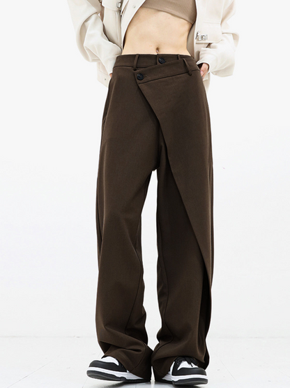 Variantenbild für Damenhose, Baggy, asymmetrisches Design, 100% Baumwolle-9
