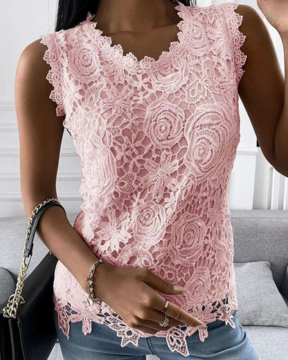 Damen Ärmelloses Top Hologrammstoff Elegant 3