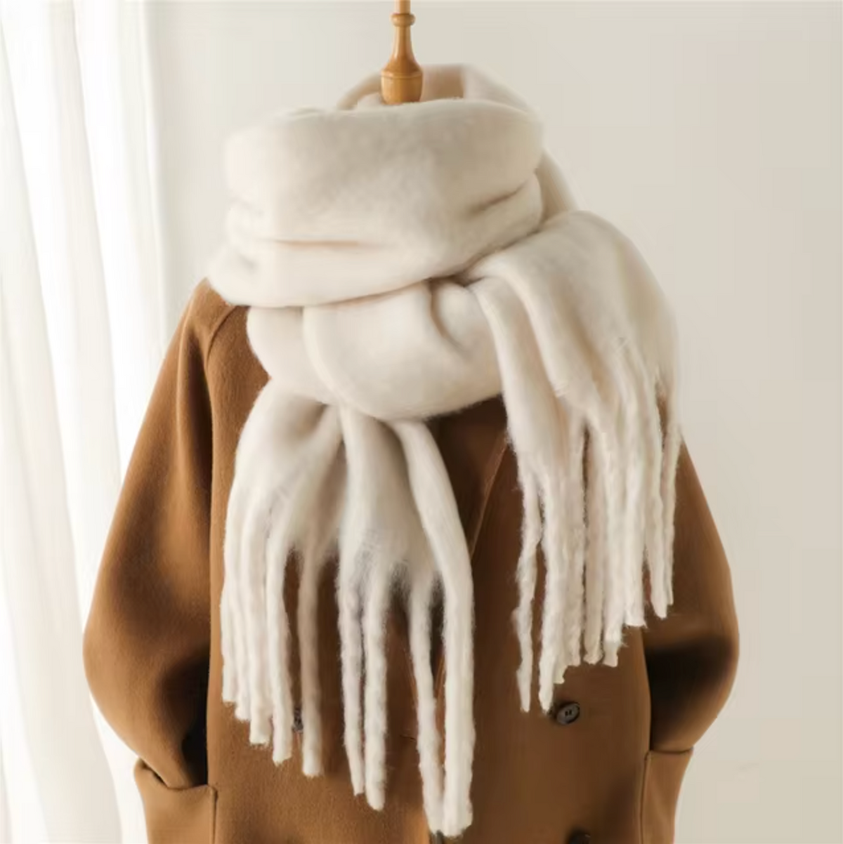 Winterschal für Damen aus kaschmirähnlichem Material mit langen Fransen – Elegantes und vielseitiges Pashmina-Design 8