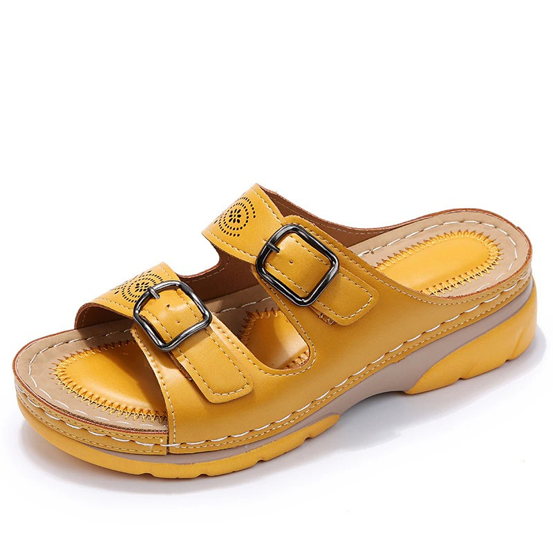 Damen-Sandalen, Leder, elegantes Design, verstellbare Riemen-4