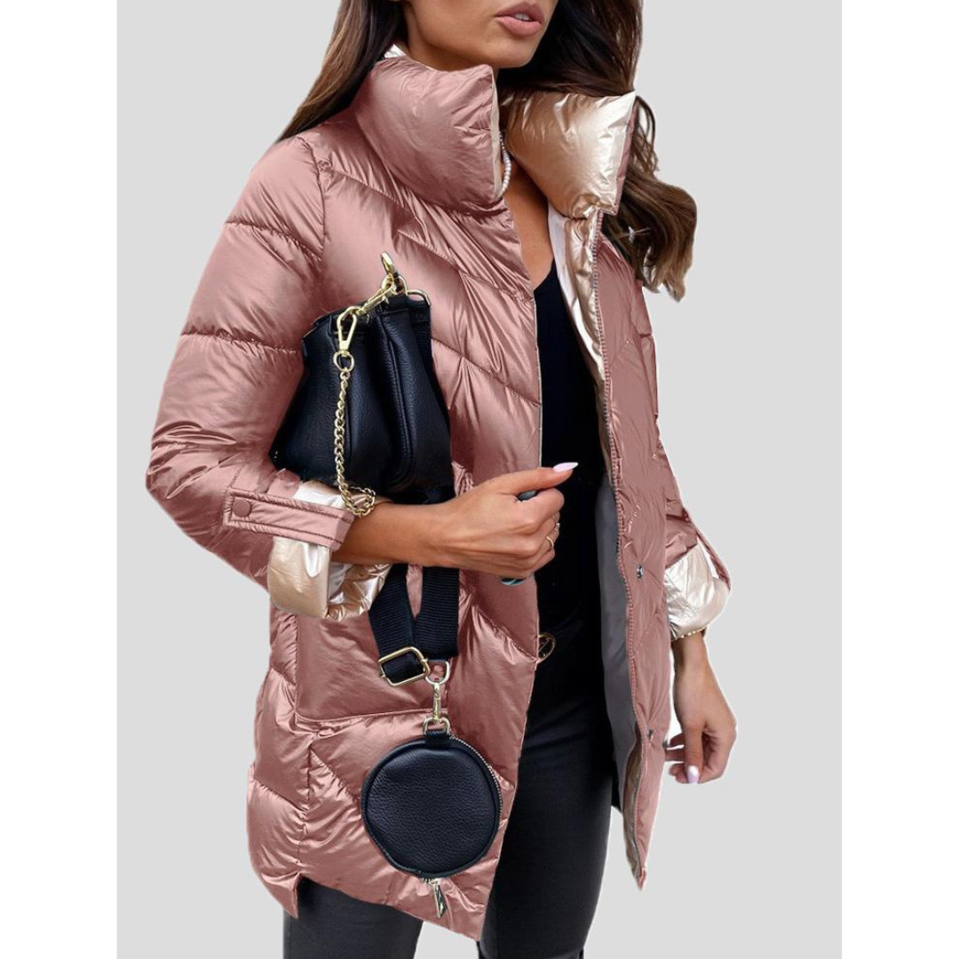 Damen-Lange Winterjacke, Modernes Polyester, für Kalte, Tage-3