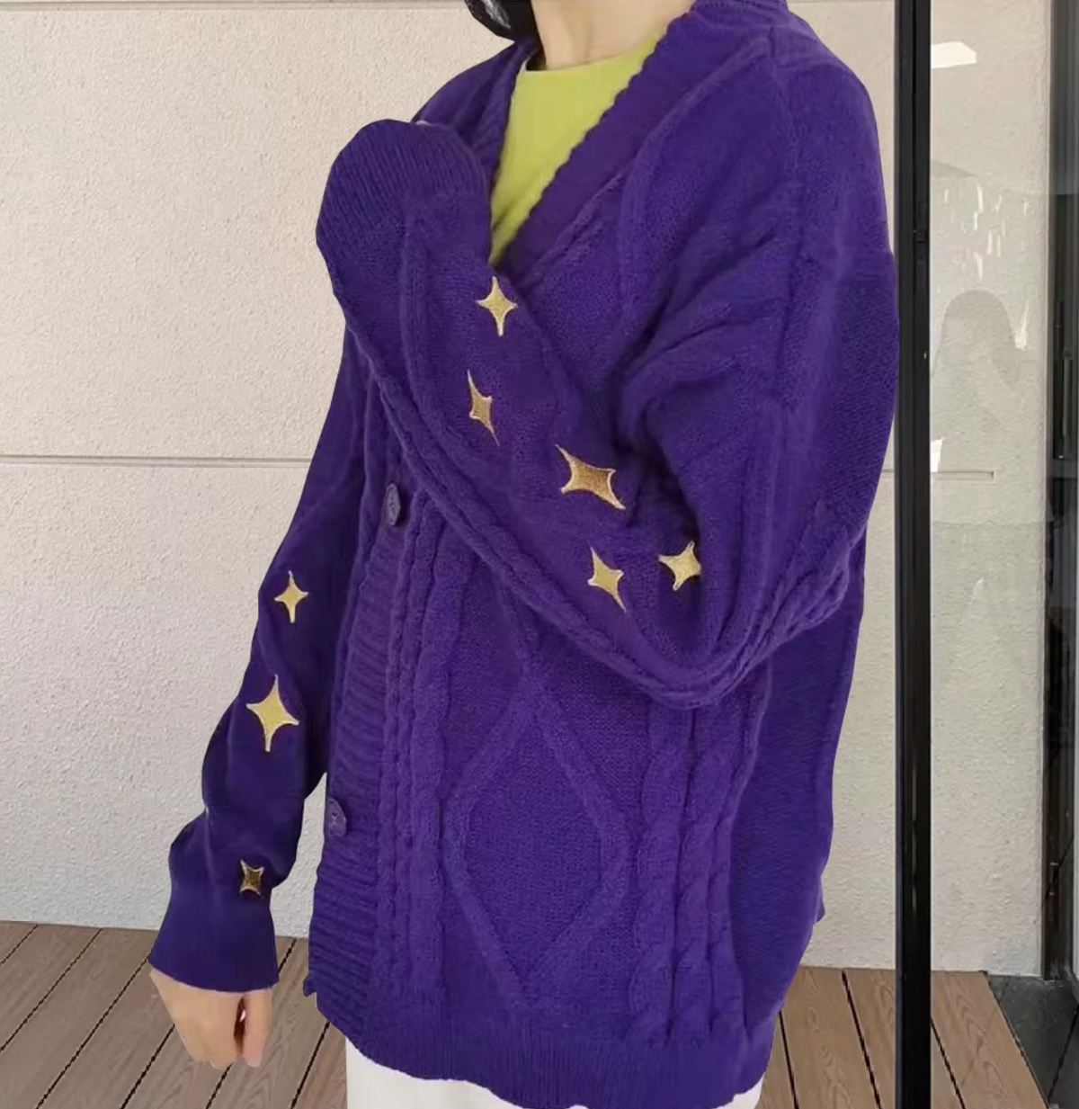 Variant image for Damen-Strickpullover, mit Sternenprint, vintage Stil, weiches Material-5