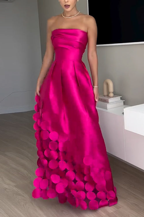 Damen-Maxikleid, trägerlos Polka Dots, Baumwolle, Polyester-2