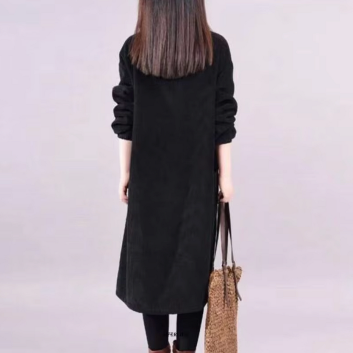 Variant image for Damen Winterkleid Langarm Hoher Kragen Fleece Plusgröße-11