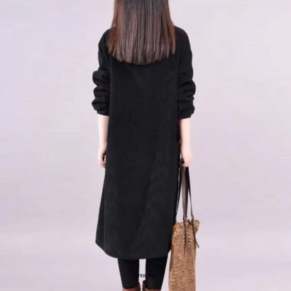 Variant image for Damen Winterkleid Langarm Hoher Kragen Fleece Plusgröße-11