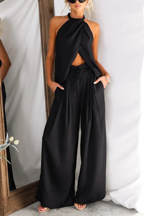 Variant image for Damen-Set: Halterneck-Top, weite Hose, Polyester-5