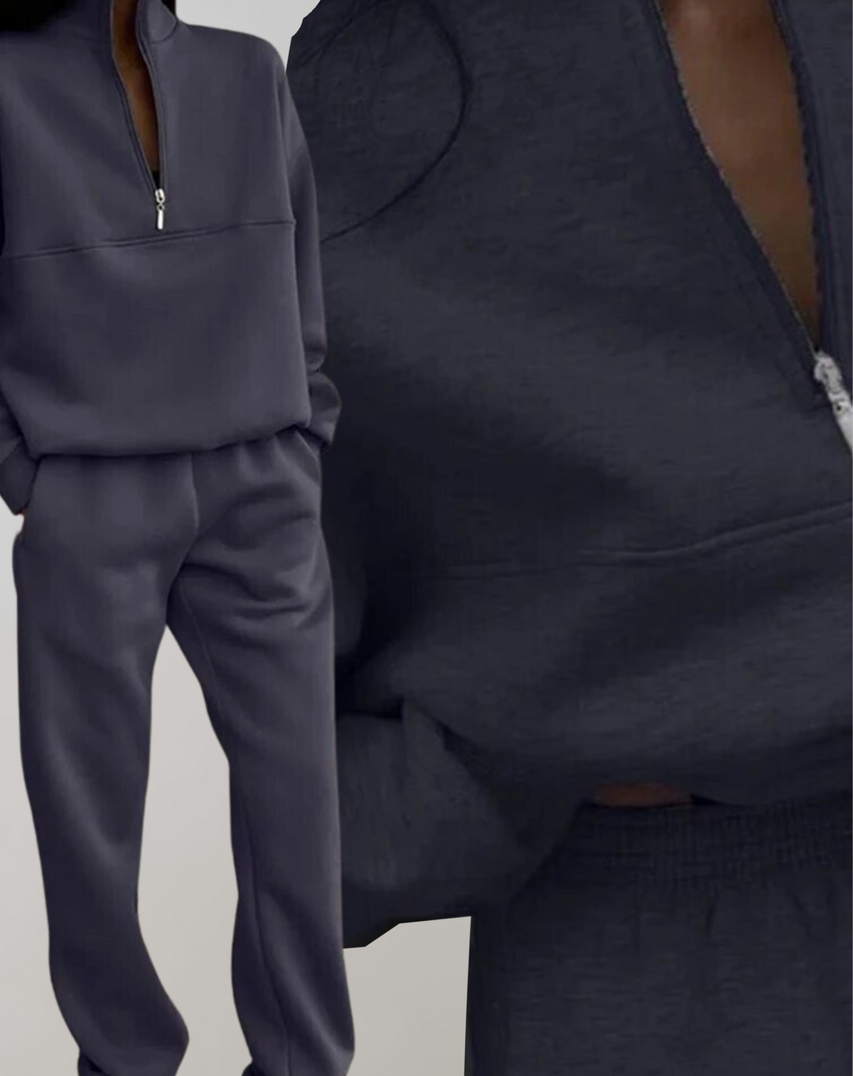 Variant image for Damen-Trainingsanzug, Set Zip-up Top, Fleece, Jogginghose-6