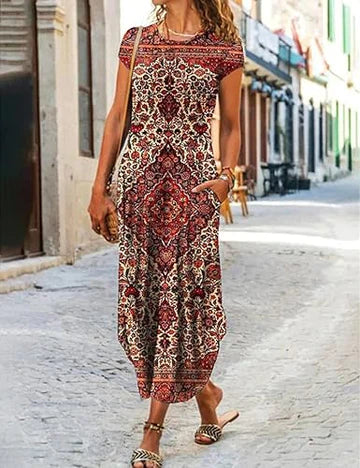 Damen-Freizeitkleid, kurze Ärmel, leicht, Stoff-2