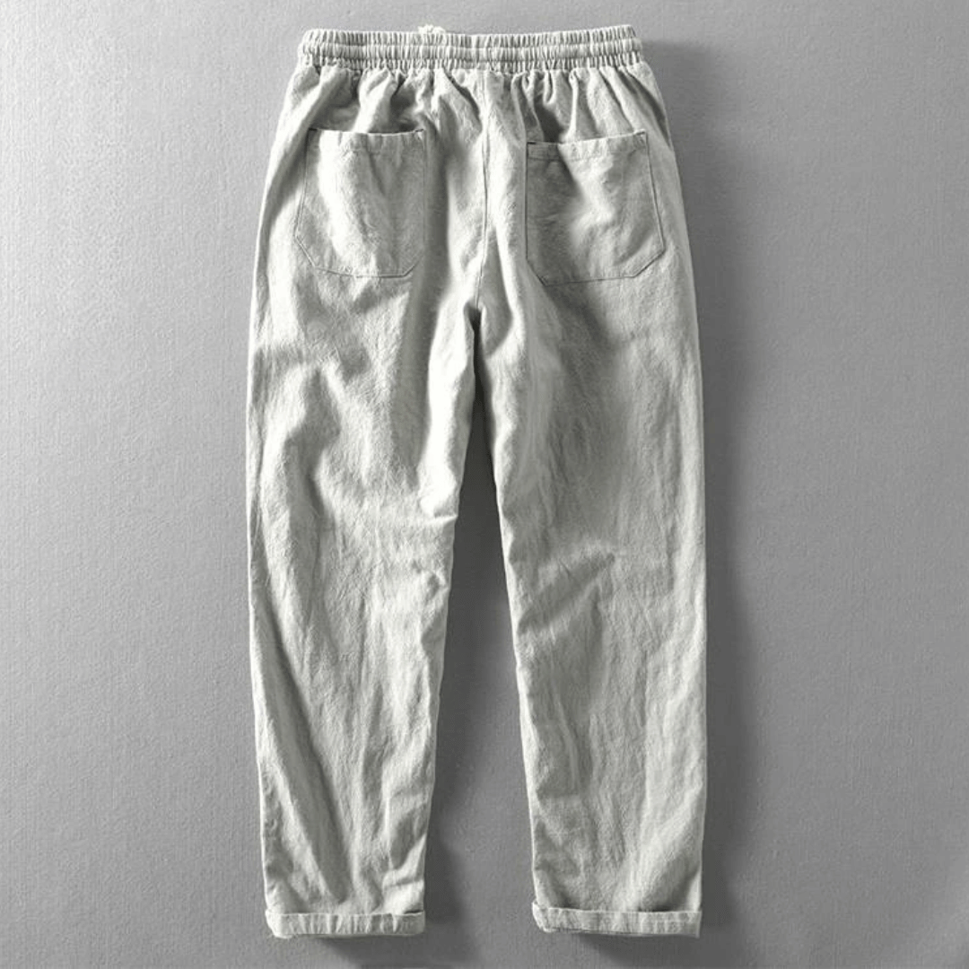 Herren-Leinenhose, leicht, mit lockere Passform, aus hellem Leinen-3