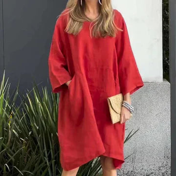 Damen-Freizeitkleid, schlichtes Design, 100% Polyester-2