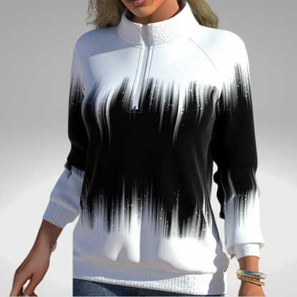 Damenpullover mit Steppmuster Lange Ärmel Weiches Material-4
