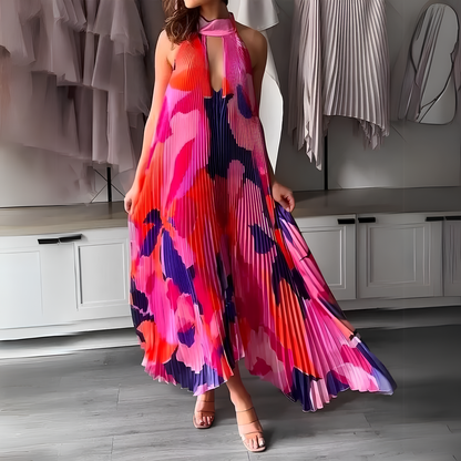 Variant image for Damen-Maxikleid, plissiertes Polyester, elegantes Design-9