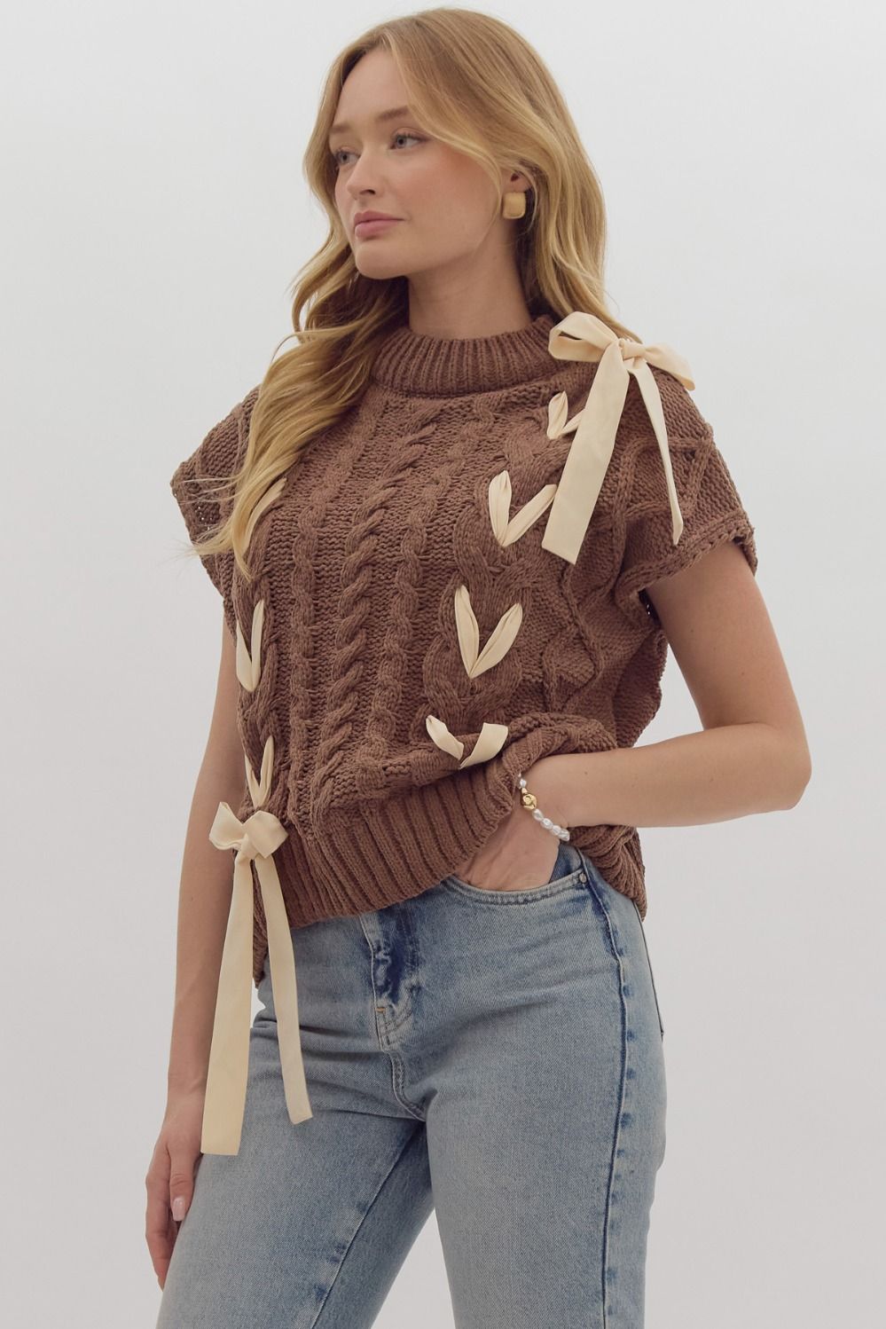 Variant image for Damen-Pullover, gestricktes Polyester, mit dekorativem Stickband-17