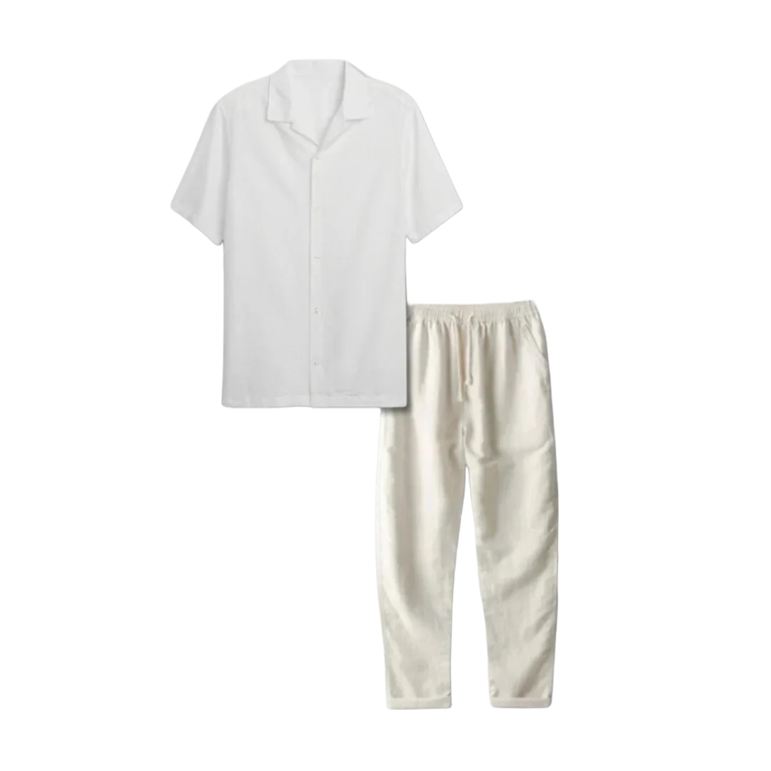 Variant image for Damen-Leinen-Outfit-Set, lässige Hemd und Hose Leinen-Baumwolle-11