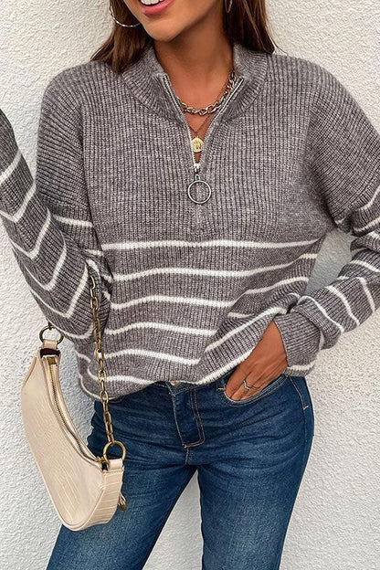 Damen-Halbzip-Pullover, sportlich, weicher Stoff-6