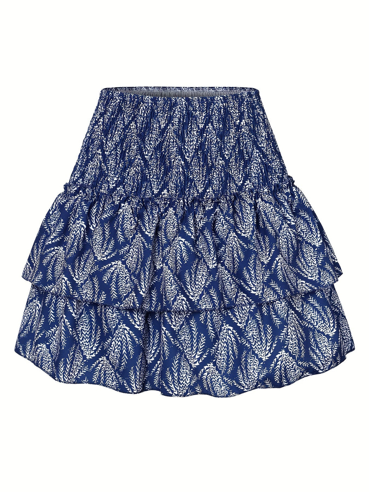 Damen-Rock, Casual, Kapsel-Saum, Polyester, tropisches Muster-5