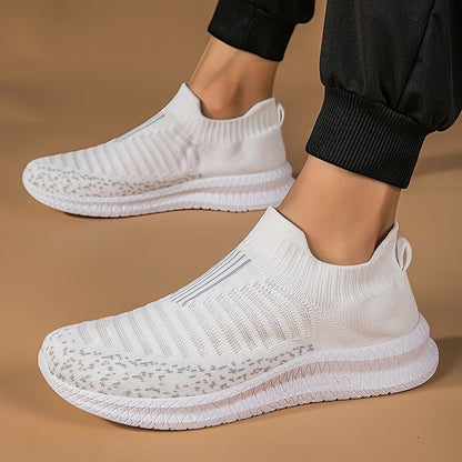 Damen-Sneakers, Slip-on, atmungsaktives Strickdesign-6
