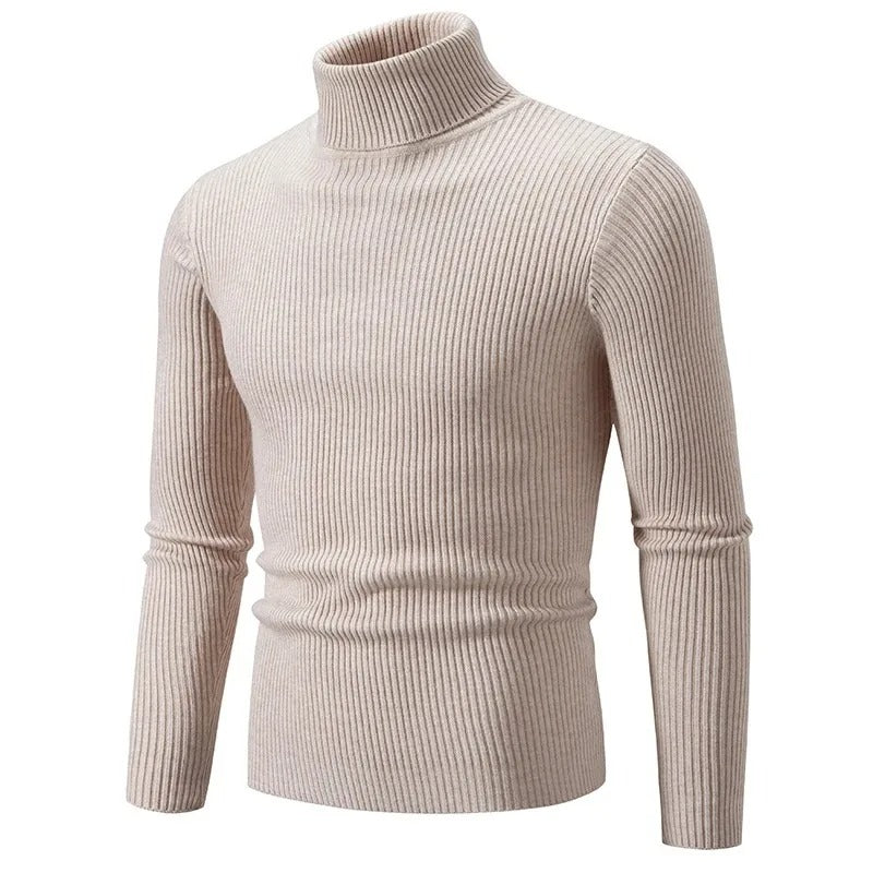 Damen-Strickpullover, gestreifter Rollkragen, Acrylmischung-6