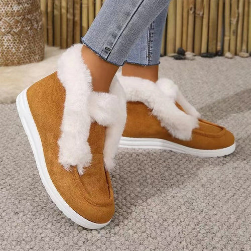 Damen-Schneestiefel, lässiger Stil, Wildleder-1