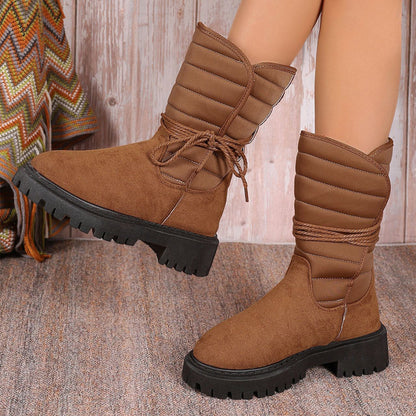 Gefütterte Damen-Winterstiefel, gepolstertes Design, robuste Gummisohle-3