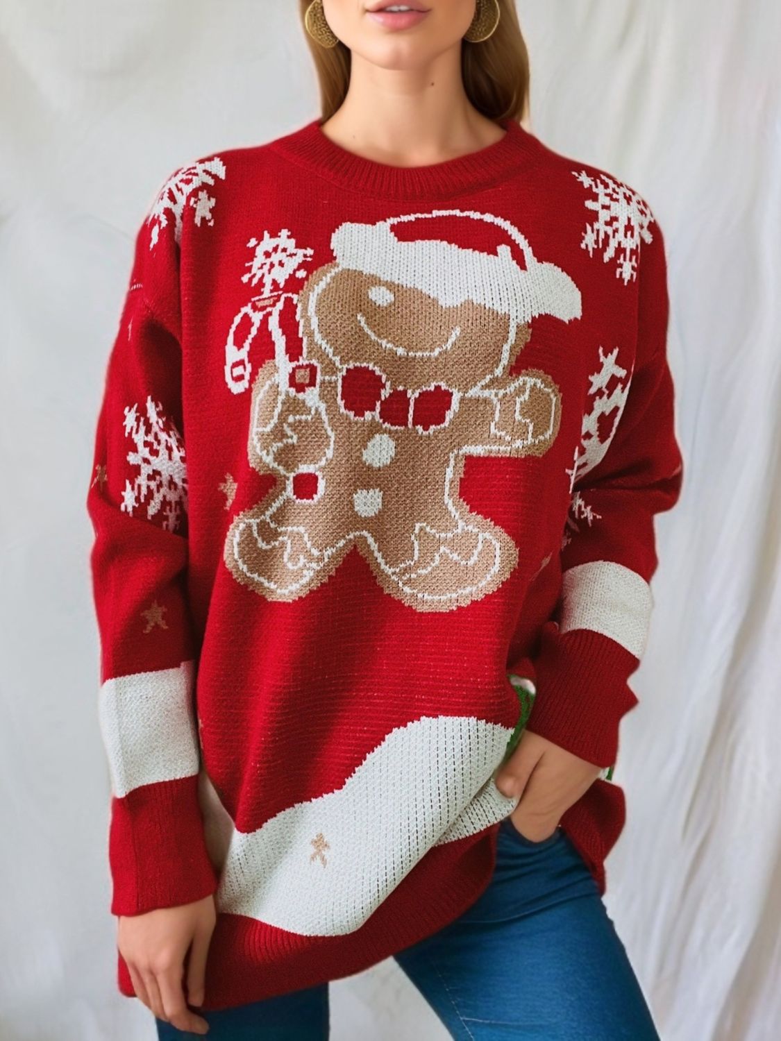 Variant image for Damen-Strickpullover, runder Ausschnitt, weiche Qualität-1