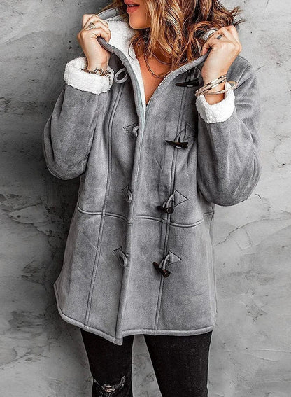 Lange Strickjacke Damen mit Kapuze Kaschmir Lässige Passform-5
