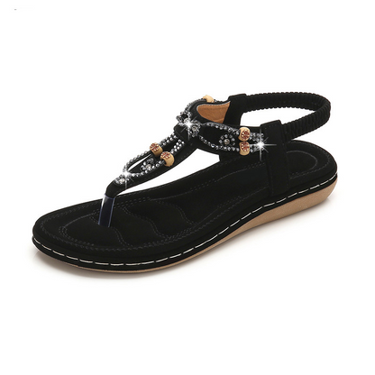 Damen-Sandalen, Bling-Details, PU-Leder, T-Riemen-Design-6