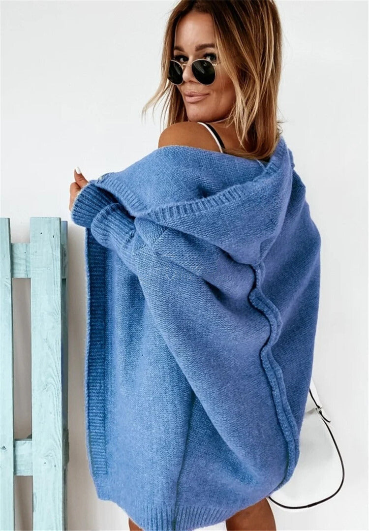 Variant image for Damen-Oversized-gestrickter Cardigan aus weichem Material-65
